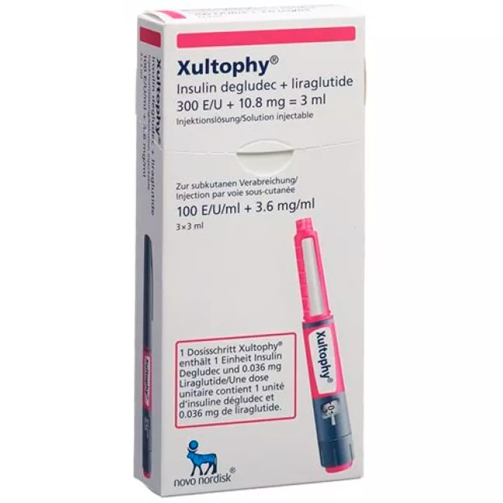 КСАЛТОФАЙ® розчин для ін`єкцій, 100 ОД/мл та 3,6 мг/мл, по 3 мл у картриджі, який міститься в попередньо заповненій багатодозовій одноразовій шприц-ручці №3